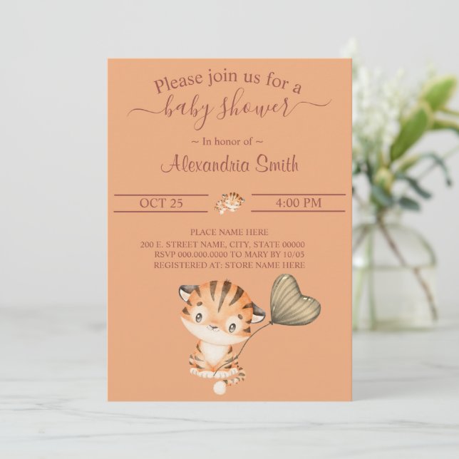 Baby Tiger | Baby Shower Invitation (Standing Front)