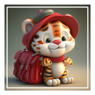 Baby Tiger Cartoon-76775 Photo Print