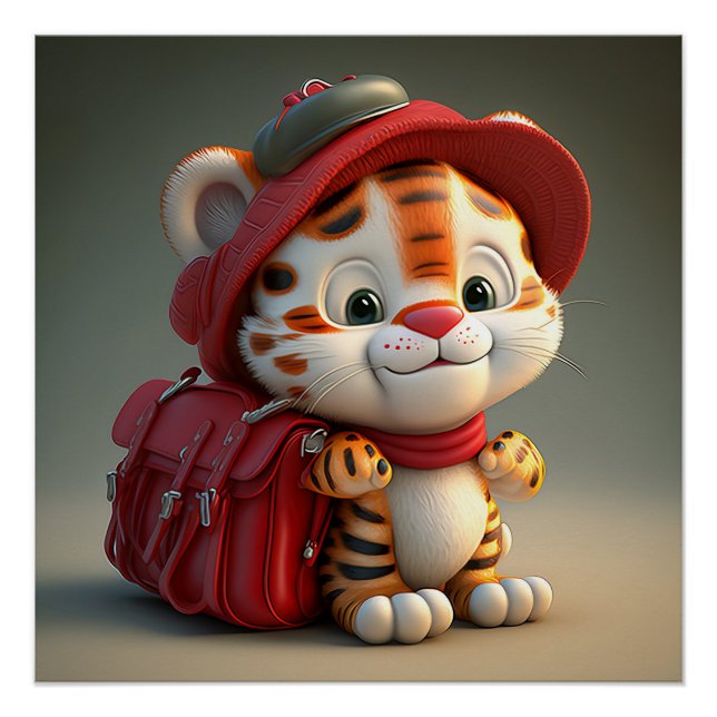Baby Tiger Cartoon  Poster (Front)