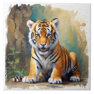 Baby Tiger  Ceramic Tile