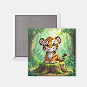 Baby Tiger   Cute Cartoon Kid's Nursery Art Magnet