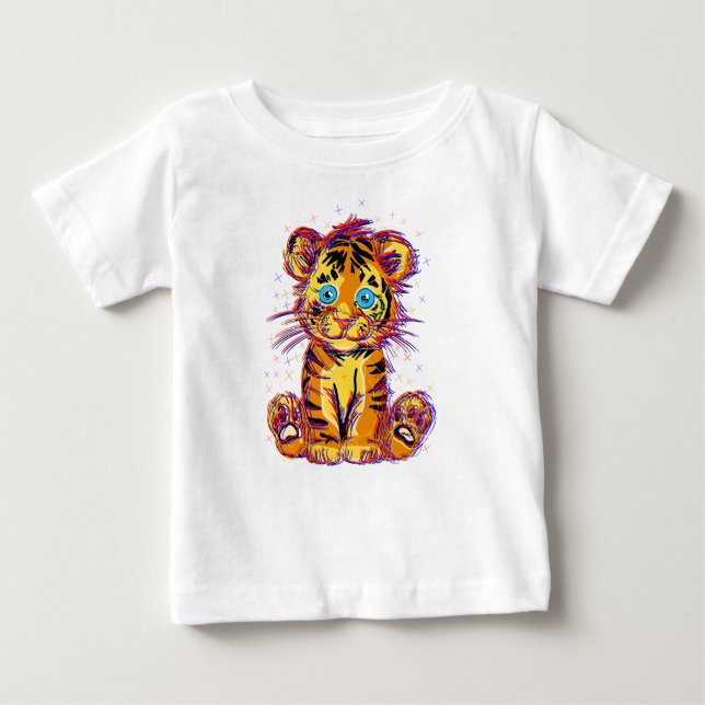 Baby Tiger Doodle: Wild Sweetness and Eye Baby T-Shirt (Front)