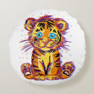 Baby Tiger Doodle: Wild Sweetness and Eye Round Cushion