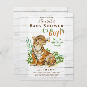 Baby Tiger Gender Reveal Shower Invitations