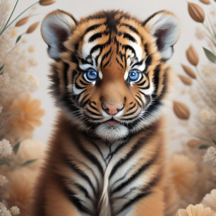 Baby tiger in the wildflowers tissue paper