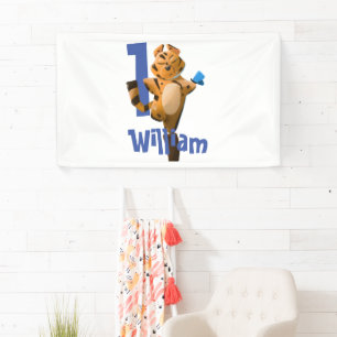Baby Tiger Plaid First Birthday  Classic  Banner