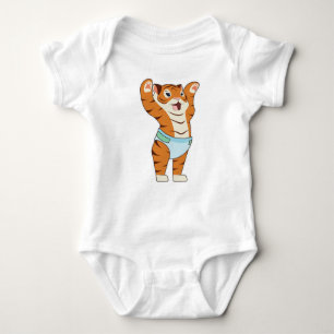 Baby Tiger with Underpants Baby Bodysuit