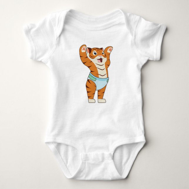 Baby Tiger with Underpants Baby Bodysuit (Front)