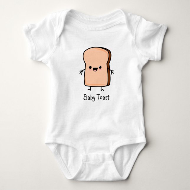 Baby Toast Bread Baby Bodysuit (Front)