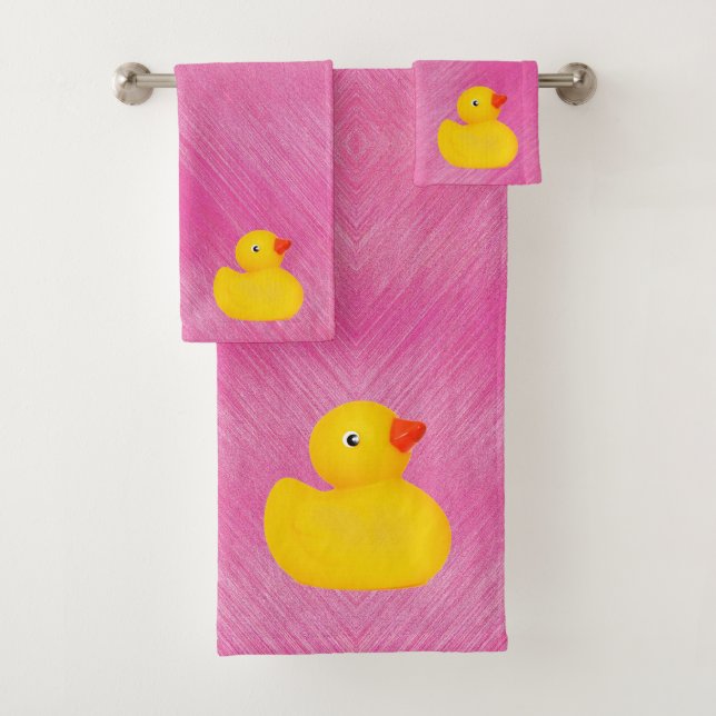 Baby & Toddler Rubber Ducky Bath Towel Set  (Insitu)