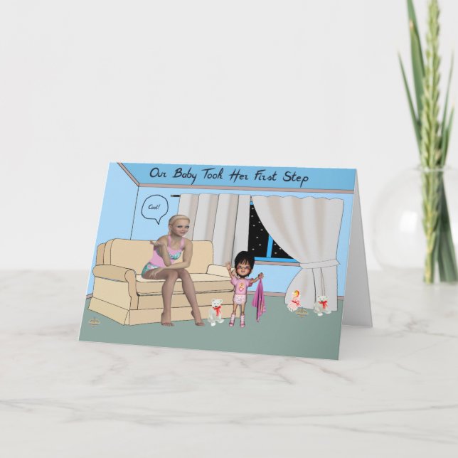 Baby Took First Step Card (Front)