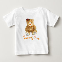 Baby Top with Brown Teddy Bear and Butterfly HUG!