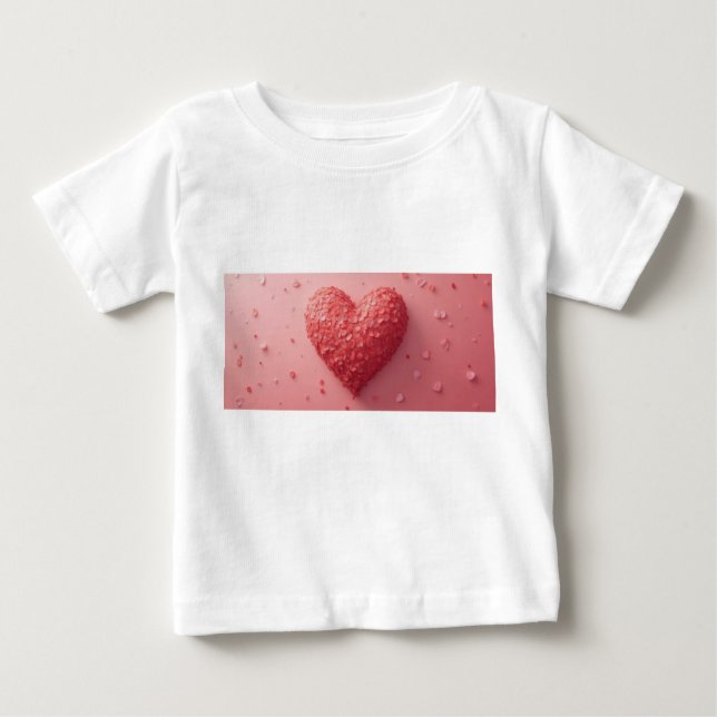 Baby Tops & T-Shirts    Pink poster heart shirt (Front)