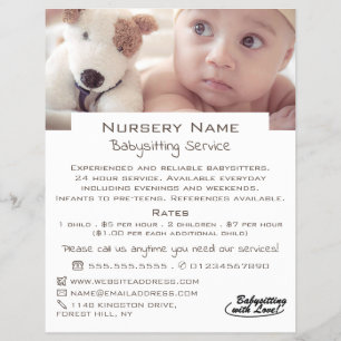 Baby & Toy Dog Babysitter, Daycare, Nursery Advert Flyer