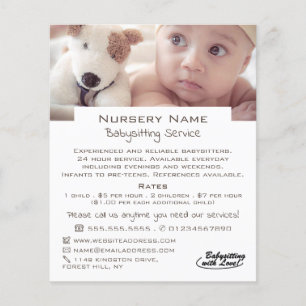 Baby & Toy Dog Babysitter, Daycare, Nursery Advert Flyer