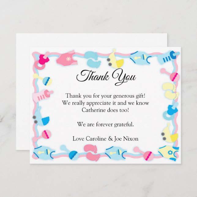 Baby Toys Baby Shower Thank You Card (Front/Back)