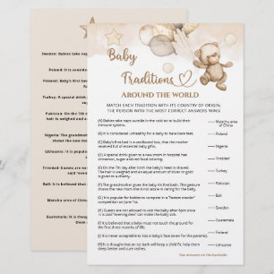 Baby Traditions Baby Bear Baby Shower Game