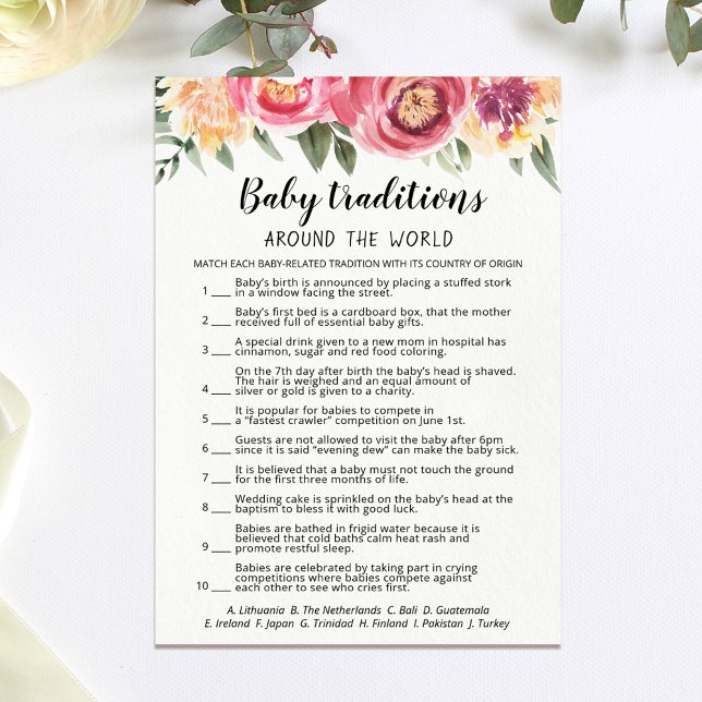 Baby Traditions game Baby Shower party Card (Creator Uploaded)