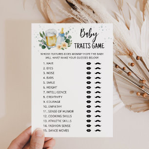 Baby traits Greenery Baby Is Brewing party Game Invitation