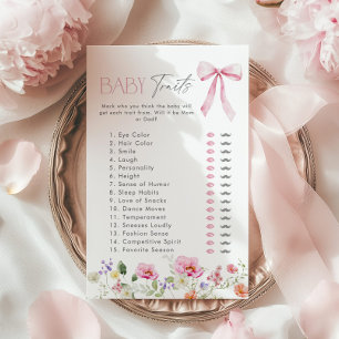 Baby traits prediction Wildflower baby shower game