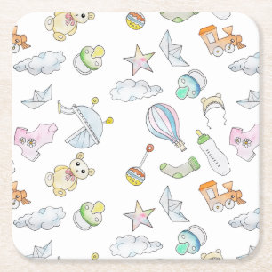 Baby Trinkets Square Paper Coaster