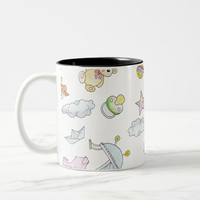 Baby Trinkets Two-Tone Coffee Mug (Left)