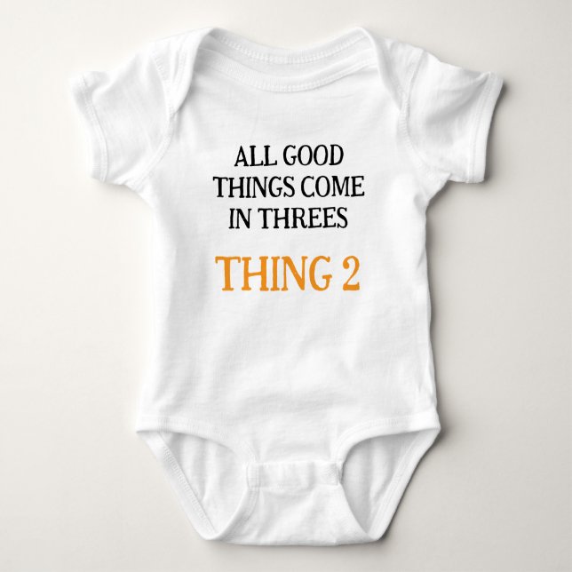 Baby Triplets, Funny Triplets Gift Idea, Neutral  Baby Bodysuit (Front)