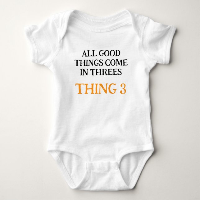 Baby Triplets, Funny Triplets Gift Idea, Neutral  Bodysuit (Front)