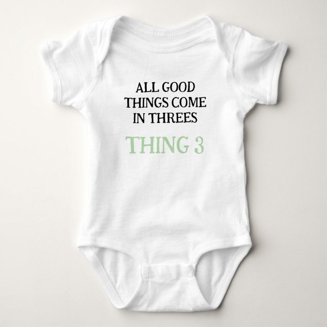 Baby Triplets, Funny Triplets Gift Idea, Neutral  Bodysuit (Front)