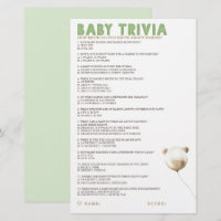 Baby Trivia Baby Shower Game