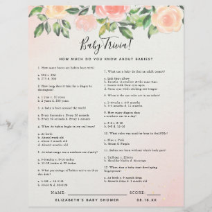 Baby Trivia   Baby Shower Game