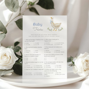 Baby Trivia Blue Goose baby shower game