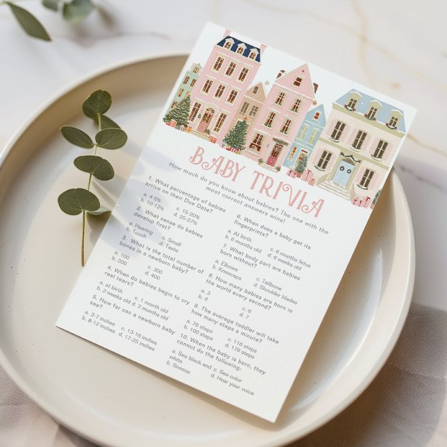 Baby Trivia Christmas Village Baby shower game (Creator Uploaded)