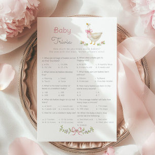 Baby Trivia Pink Silly Goose baby shower game
