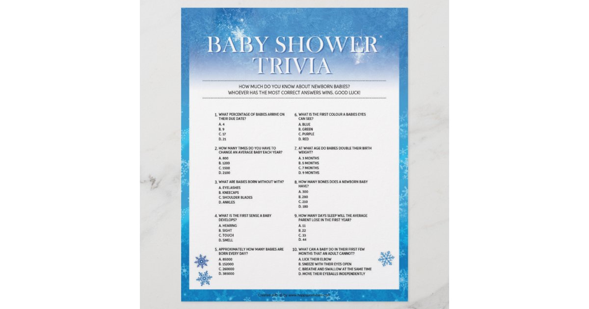 Baby Trivia [Snowy Blue] Custom Letterhead Zazzle