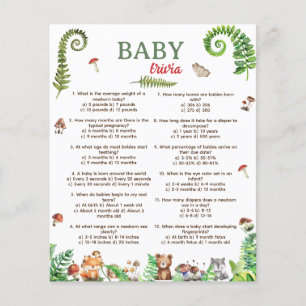 Baby trivia woodland animal design game