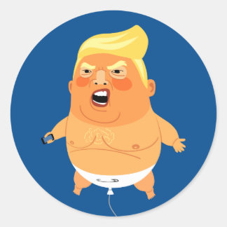 Baby Trump Balloon Funny Classic Round Sticker