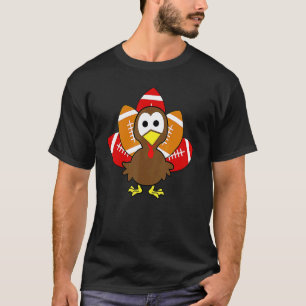 Baby Turkey Football Balls Sport  Thanksgiving Kid T-Shirt