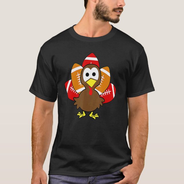 Baby Turkey Football Balls Sport  Thanksgiving Kid T-Shirt (Front)