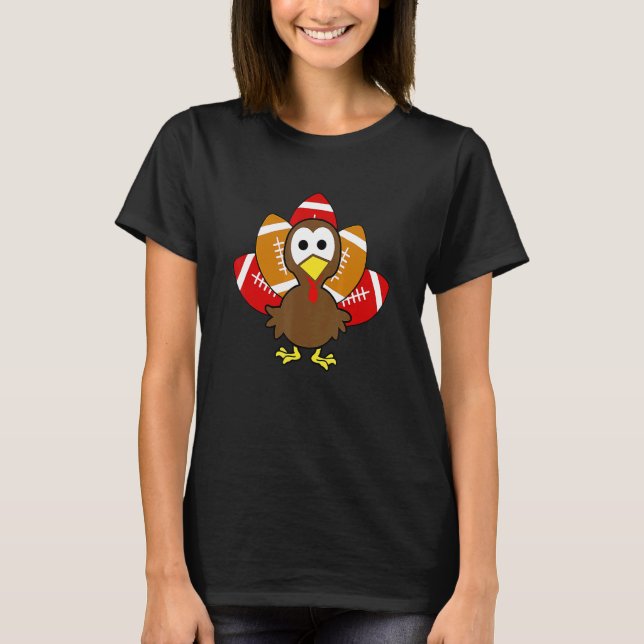 Baby Turkey Football Balls Sport  Thanksgiving Kid T-Shirt (Front)