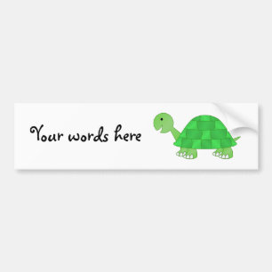 Baby turtle in green fade bumper sticker