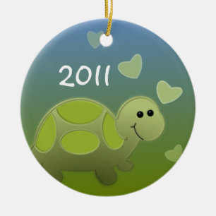 Baby Turtle/ Photo Ceramic Tree Decoration