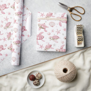 Baby turtles and baby  wrapping paper