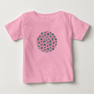 Baby tutu bodysuit with clover leaves on pink