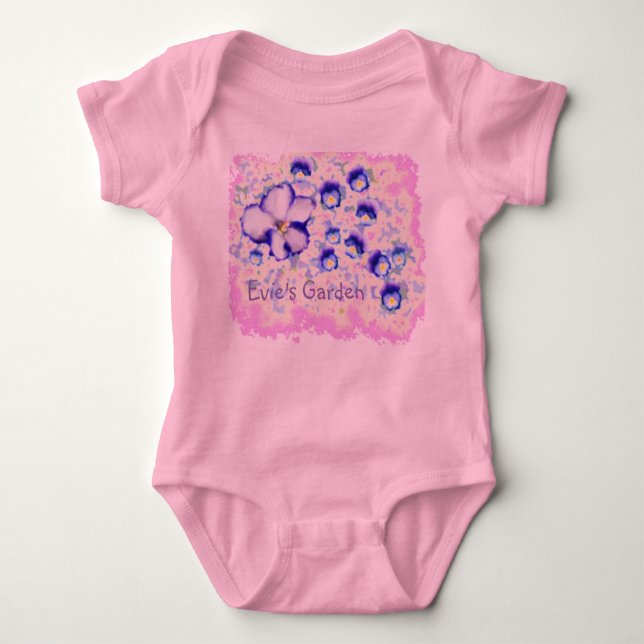 Baby Tutu violet garden Baby Bodysuit (Front)