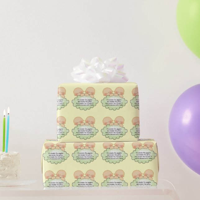 Baby Twins Baby shower wrapping paper (Party Gifts)