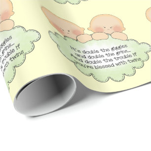 Baby Twins Baby shower wrapping paper