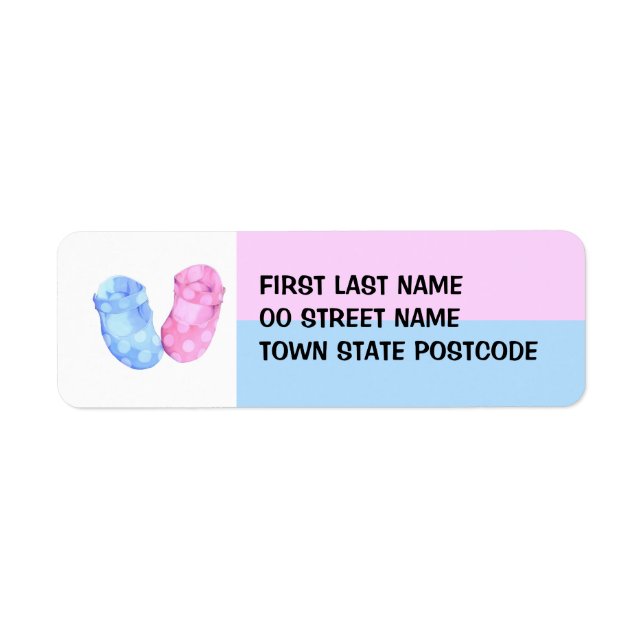 Baby Twins Booties Return Address Label (Front)