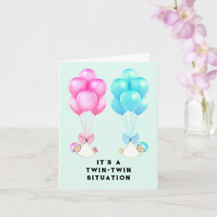 Baby Twins Congrats Card