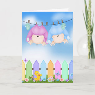 Baby Twins Congratulations Card